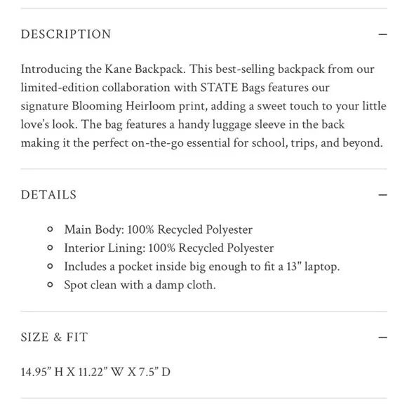 LOVESHACKFANCY STATE BACKPACK - Picture 3 of 5